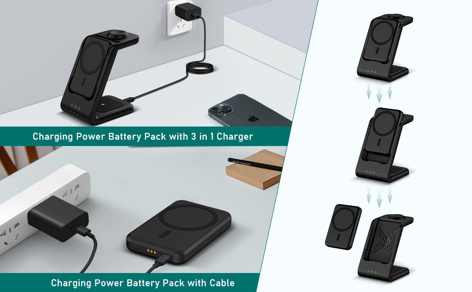 3-in-1 Portable Magnetic Charging Station