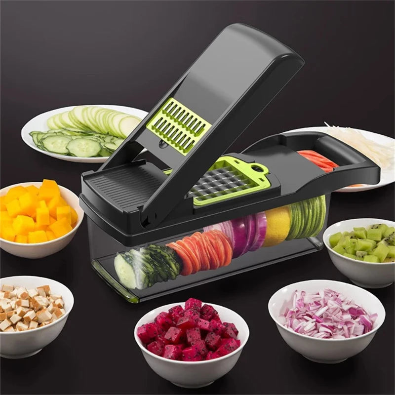 12-in-1 Manual Vegetable Chopper & Slicer