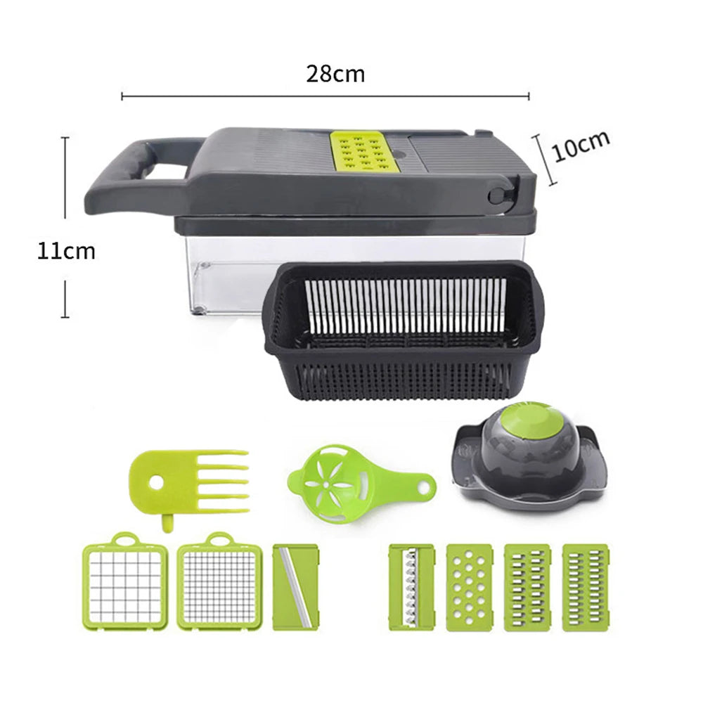 12-in-1 Manual Vegetable Chopper & Slicer
