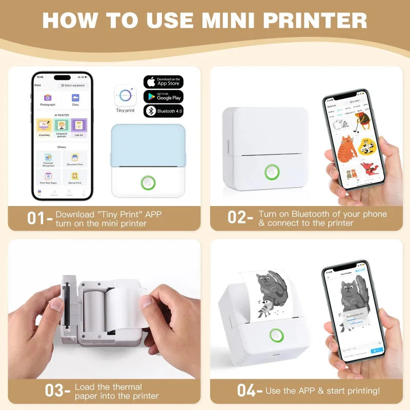 Mini Portable Bluetooth Thermal Printer