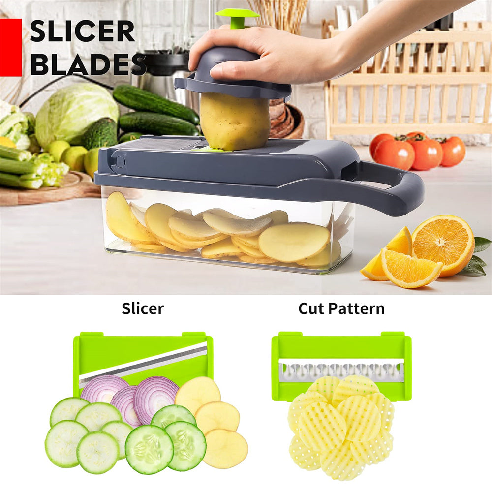 12-in-1 Manual Vegetable Chopper & Slicer