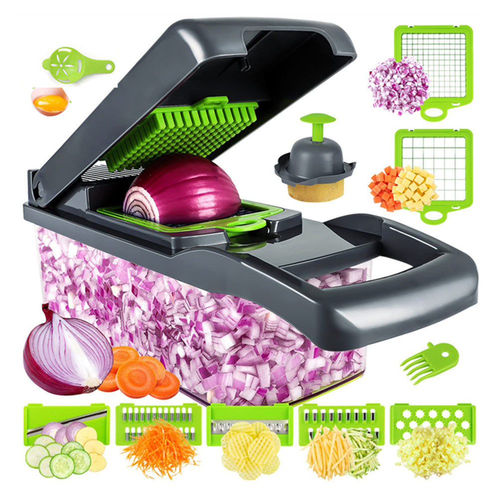 12-in-1 Manual Vegetable Chopper & Slicer